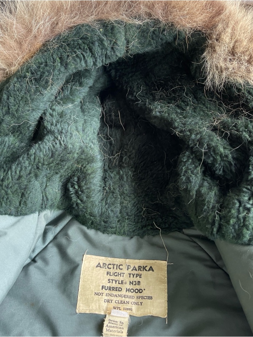 Vintage 70s Arctic Parka Flight Jacket N 3B Fur Lined Hood Military Issued M/L - Picture 12 of 16